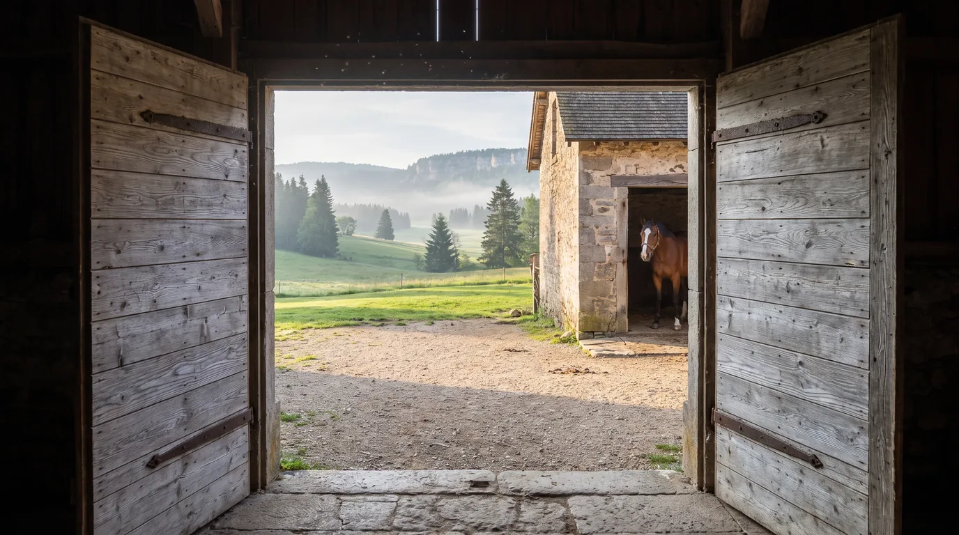 Entrée, Écuries du Chenelet, centre équestre à Massingy